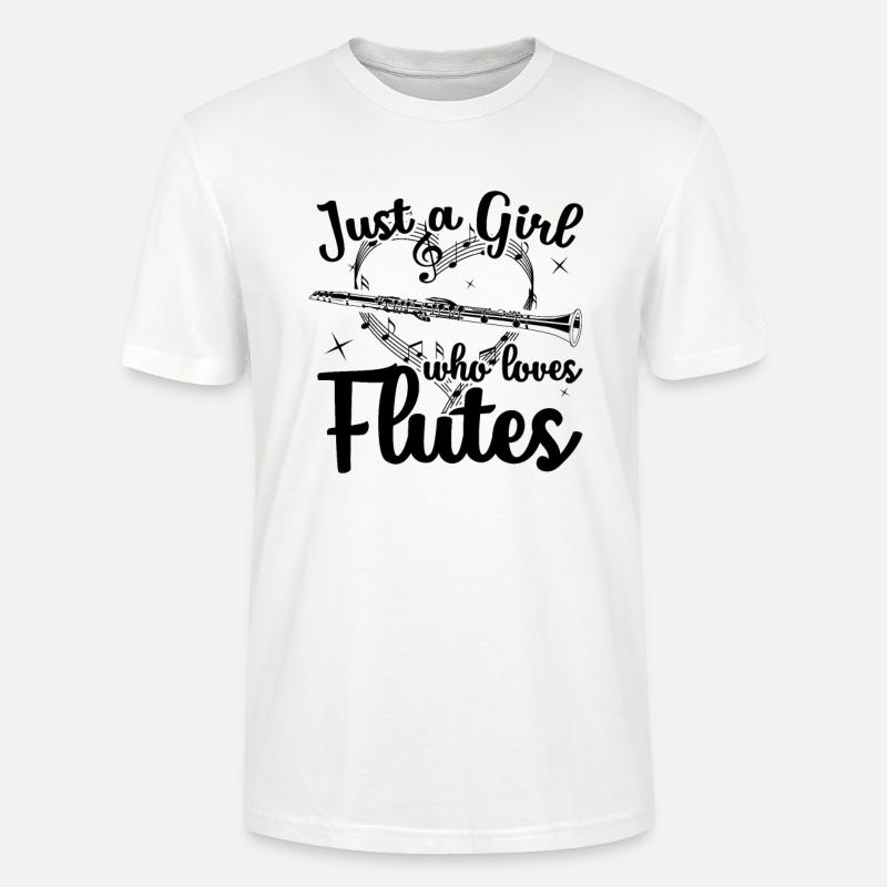 Flöten Mädchen | Querflöte Flötistin Geschenkideen - Stanley/Stella Unisex Bio-T-Shirt CRAFTER - Weiß
