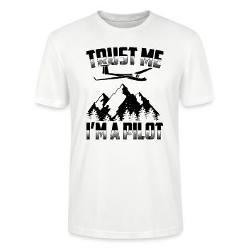 Glider pilot | Glider thermals gifts - Stanley/Stella CRAFTER Unisex Organic T-Shirt - white - Front - Alina (178cm) & Michal (187cm)