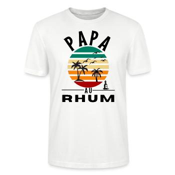 Humour papa au rhum cadeau papa personnalisé - T-shirt bio CRAFTER Stanley Stella Unisexe - blanc - Devant - Alina (178cm) & Michal (187cm)