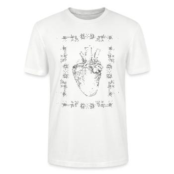 Umzingeltes Herz - Stanley/Stella Unisex Bio-T-Shirt CRAFTER - Weiß - Vorne - Alina (178cm) & Michal (187cm)
