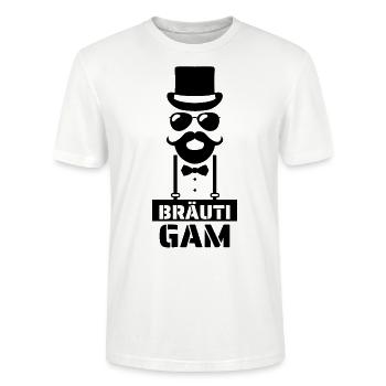 Bräutigam JGA Polterabend - Stanley/Stella Unisex Bio-T-Shirt CRAFTER - Weiß - Vorne - Alina (178cm) & Michal (187cm)