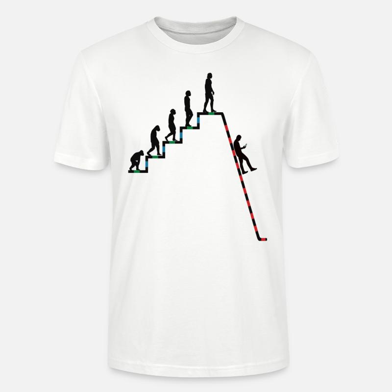 Evolution Richtung Abgrund - Stanley/Stella Unisex Bio-T-Shirt CRAFTER - Weiß
