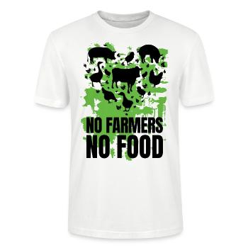 No farmers no food, and farm animal, farming, farm - Stanley/Stella CRAFTER Unisex Organic T-Shirt - white - Front - Alina (178cm) & Michal (187cm)