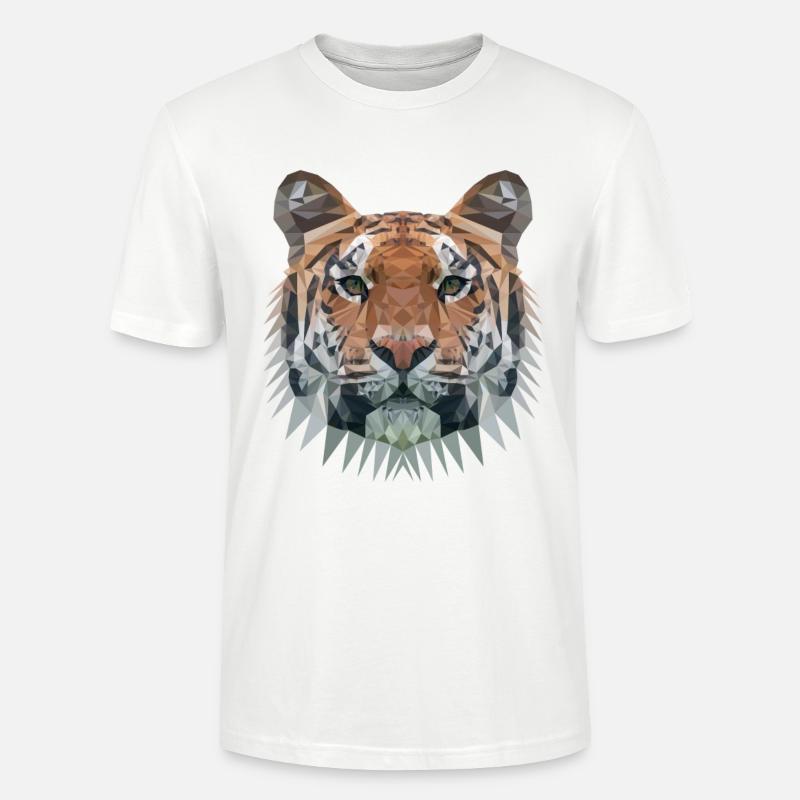Polygon Tiger - Tiger in Polygon - Stanley/Stella Unisex Bio-T-Shirt CRAFTER - Weiß
