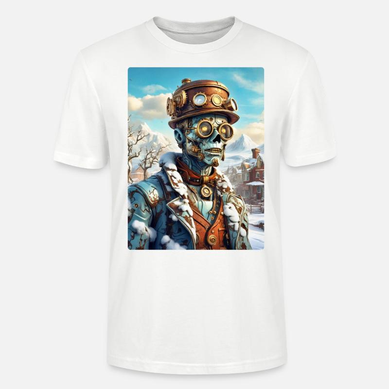 Steampunk Winterlandschaft Zombie 1.11 - Stanley/Stella Unisex Bio-T-Shirt CRAFTER - Weiß