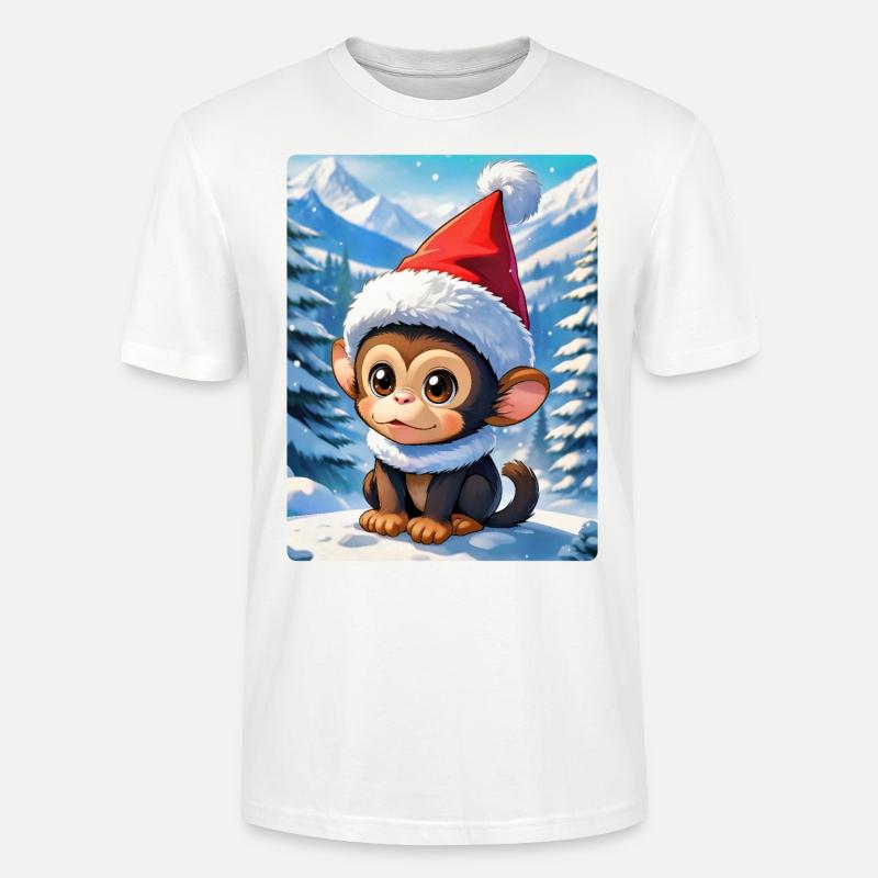 Anime Winterlandschaft Affe 1.3 - Stanley/Stella Unisex Bio-T-Shirt CRAFTER - Weiß