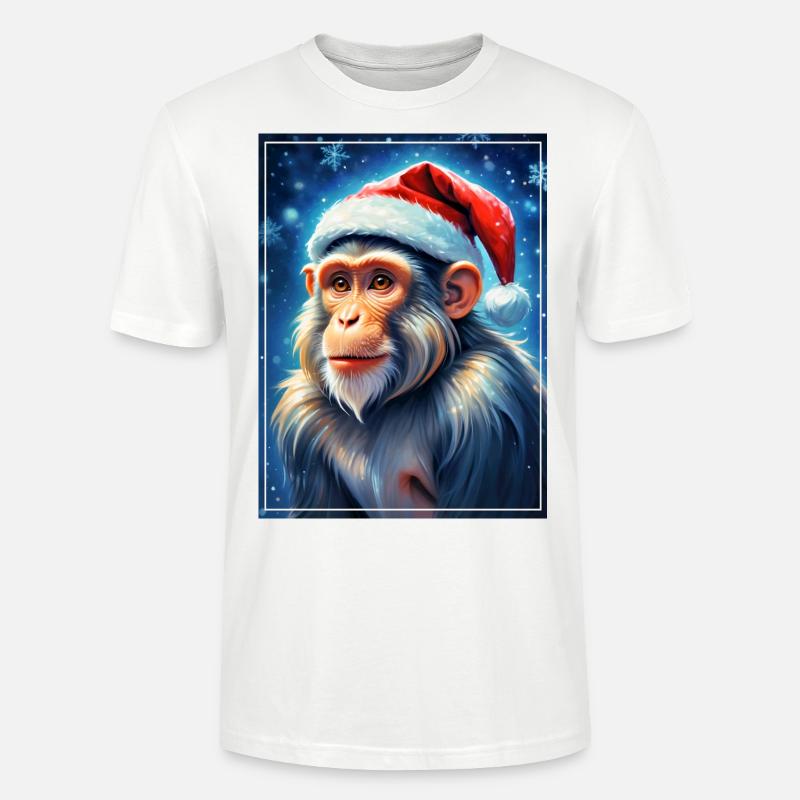 Singe Paysage D’hiver 1.4 - T-shirt bio CRAFTER Stanley Stella Unisexe - blanc