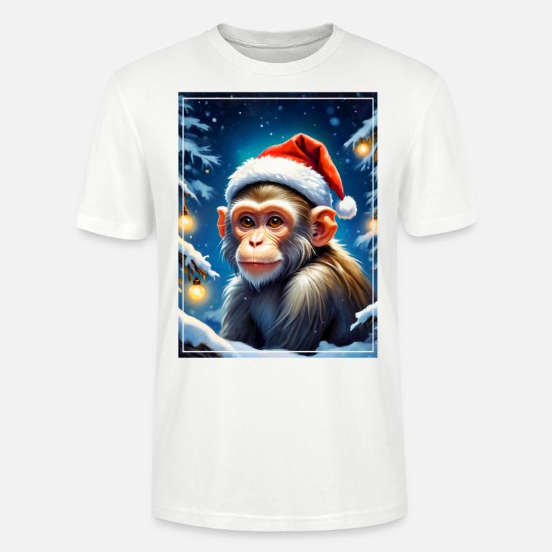 Winterlandschaft Monkey 1.8 - Stanley/Stella Unisex Bio-T-Shirt CRAFTER - Weiß
