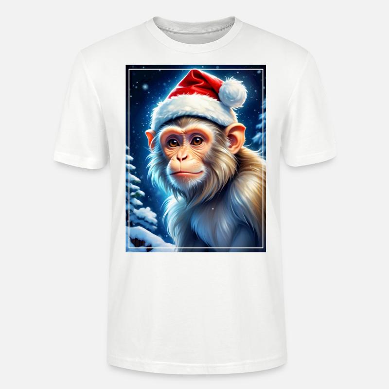 Winterlandschaft Monkey 1.10 - Stanley/Stella Unisex Bio-T-Shirt CRAFTER - Weiß