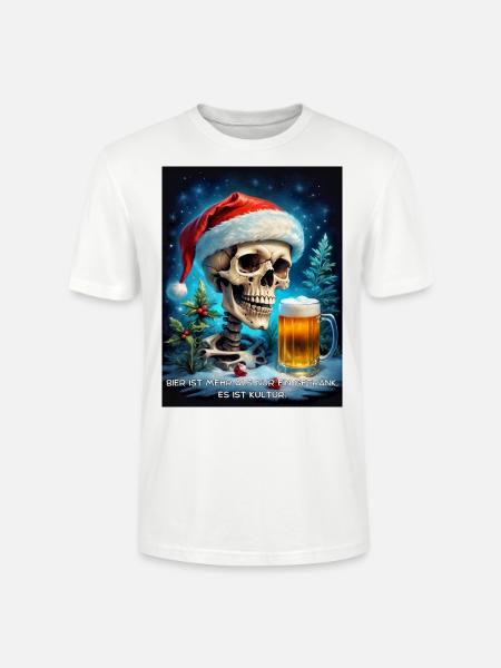 Weihnachten Skull Bier 2.5 - Stanley/Stella Unisex Bio-T-Shirt CRAFTER - Weiß