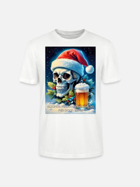 Weihnachten Skull Bier 2.8 - Stanley/Stella Unisex Bio-T-Shirt CRAFTER - Weiß
