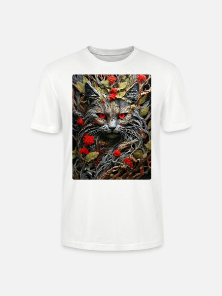 Spooky Plants Cat 1.3 - Stanley/Stella CRAFTER Unisex Organic T-Shirt - white