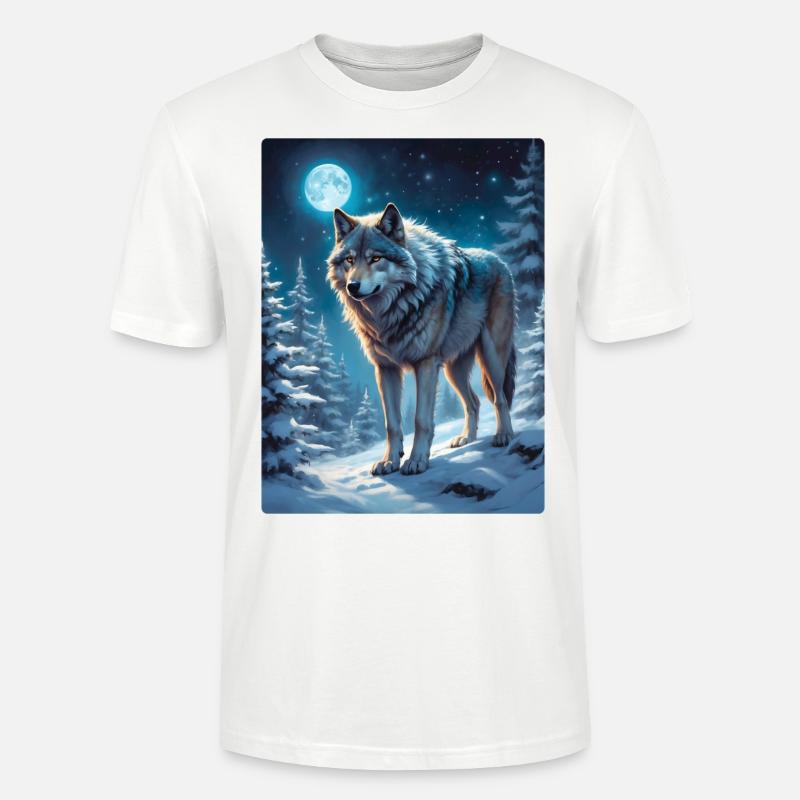 Winterlandschaft Wolf 1.3 - Stanley/Stella Unisex Bio-T-Shirt CRAFTER - Weiß