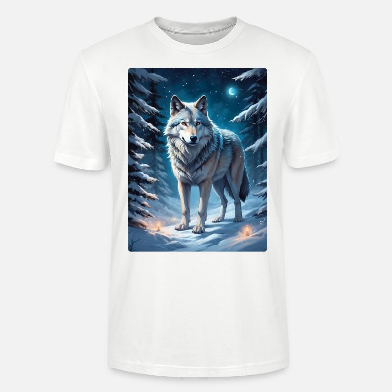 Winterlandschaft Wolf 1.10 - Stanley/Stella Unisex Bio-T-Shirt CRAFTER - Weiß