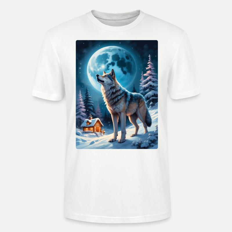Winterlandschaft Wolf 1.6 - Stanley/Stella Unisex Bio-T-Shirt CRAFTER - Weiß