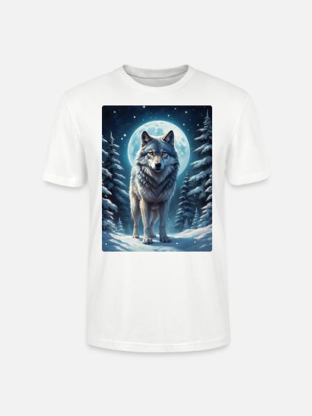 Winter Landscape Wolf 1.13 - Stanley/Stella CRAFTER Unisex Organic T-Shirt - white