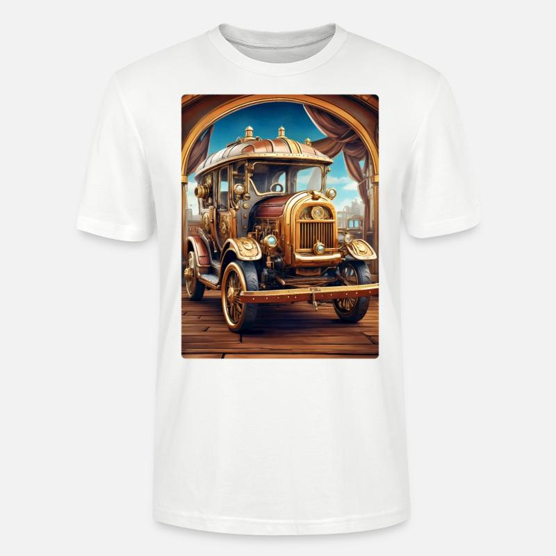 Steampunk Automobile 1.10 - T-shirt bio CRAFTER Stanley Stella Unisexe - blanc