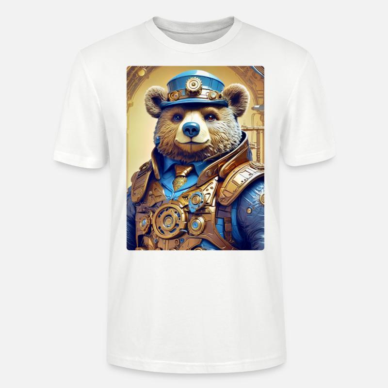 Steampunk Bär 1.6 - Stanley/Stella Unisex Bio-T-Shirt CRAFTER - Weiß