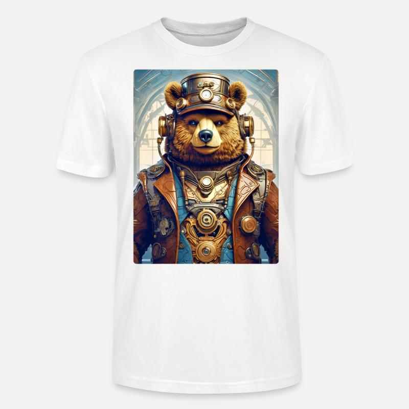 Ours Steampunk 1.8 - T-shirt bio CRAFTER Stanley Stella Unisexe - blanc