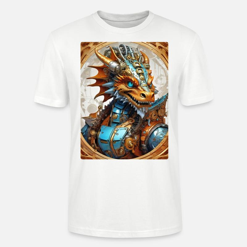 Dragon Steampunk 1.6 - T-shirt bio CRAFTER Stanley Stella Unisexe - blanc