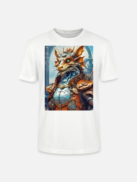 Steampunk Dragon 1.4 - Stanley/Stella CRAFTER Unisex Organic T-Shirt - white
