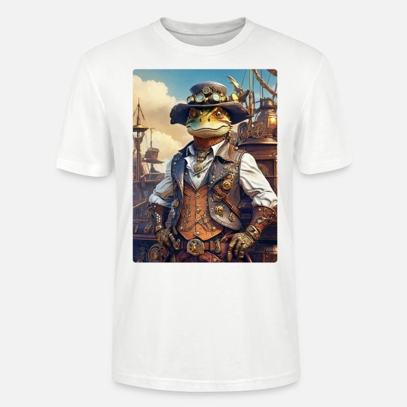 Dino Steampunk 1.10 - T-shirt bio CRAFTER Stanley Stella Unisexe - blanc