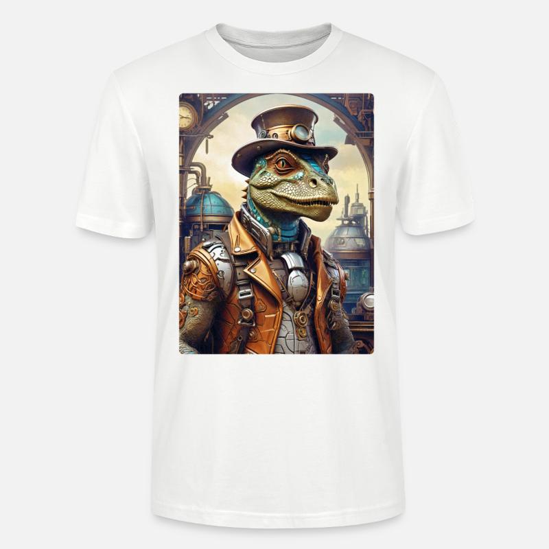 Dino Steampunk 1.16 - T-shirt bio CRAFTER Stanley Stella Unisexe - blanc