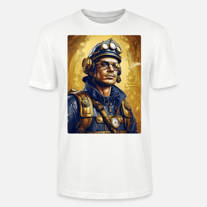 Steampunk Firefighter Man 1.14 - Stanley/Stella Unisex Bio-T-Shirt CRAFTER - Weiß
