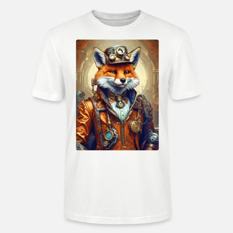 Steampunk Pompier Fox 1.9 - T-shirt bio CRAFTER Stanley Stella Unisexe - blanc