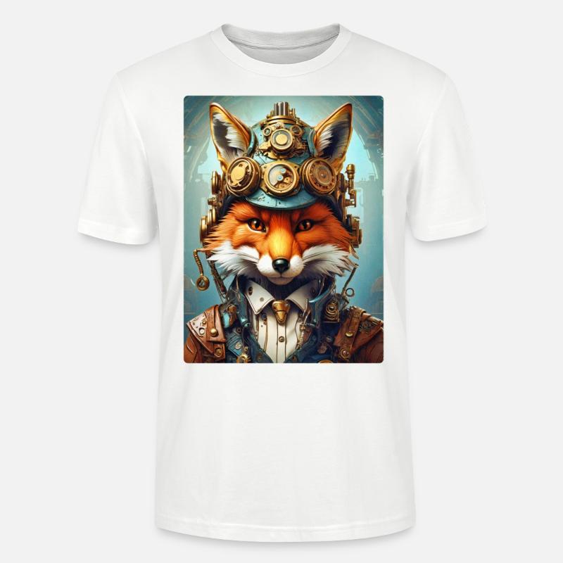 Steampunk Pompier Fox 1.4 - T-shirt bio CRAFTER Stanley Stella Unisexe - blanc