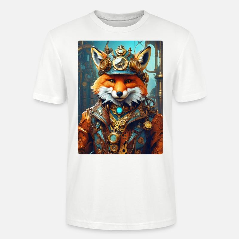 Steampunk pompier renard 1.15 - T-shirt bio CRAFTER Stanley Stella Unisexe - blanc