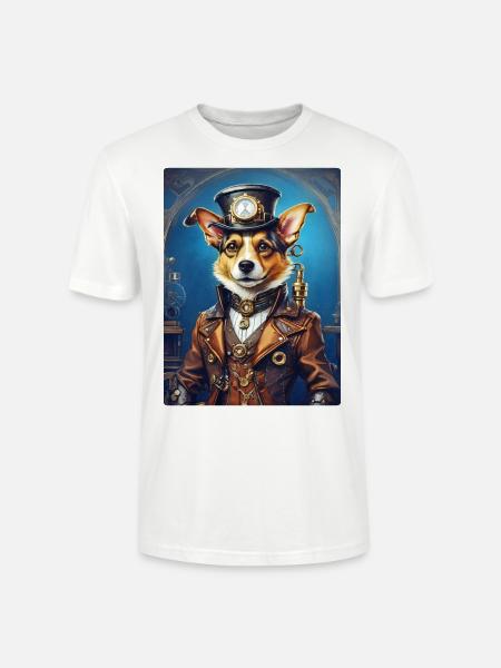 Steampunk Hund 1.20 - Stanley/Stella Unisex Bio-T-Shirt CRAFTER - Weiß