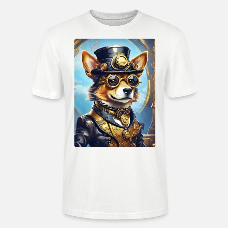 Steampunk Hund 1.19 - Stanley/Stella Unisex Bio-T-Shirt CRAFTER - Weiß
