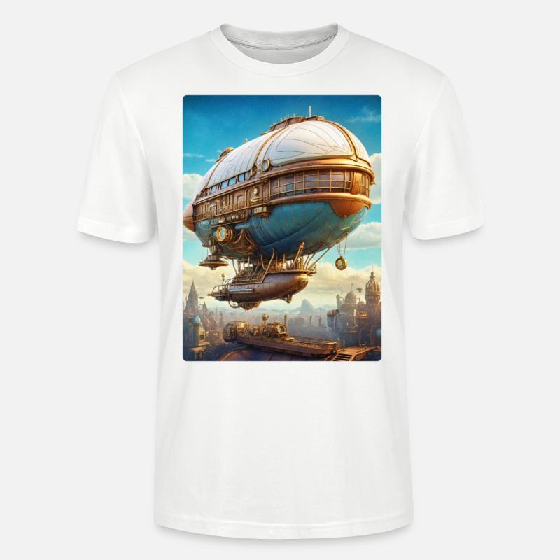 Dirigeable Steampunk 1.1 - T-shirt bio CRAFTER Stanley Stella Unisexe - blanc