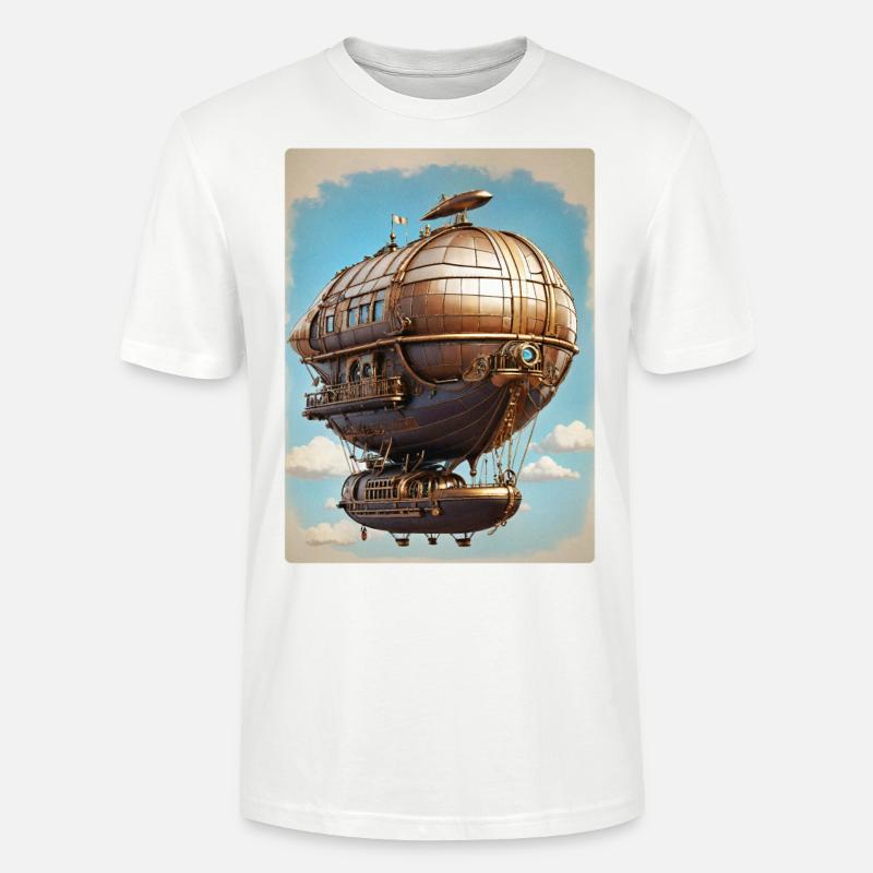 Dirigeable Steampunk 1.6 - T-shirt bio CRAFTER Stanley Stella Unisexe - blanc