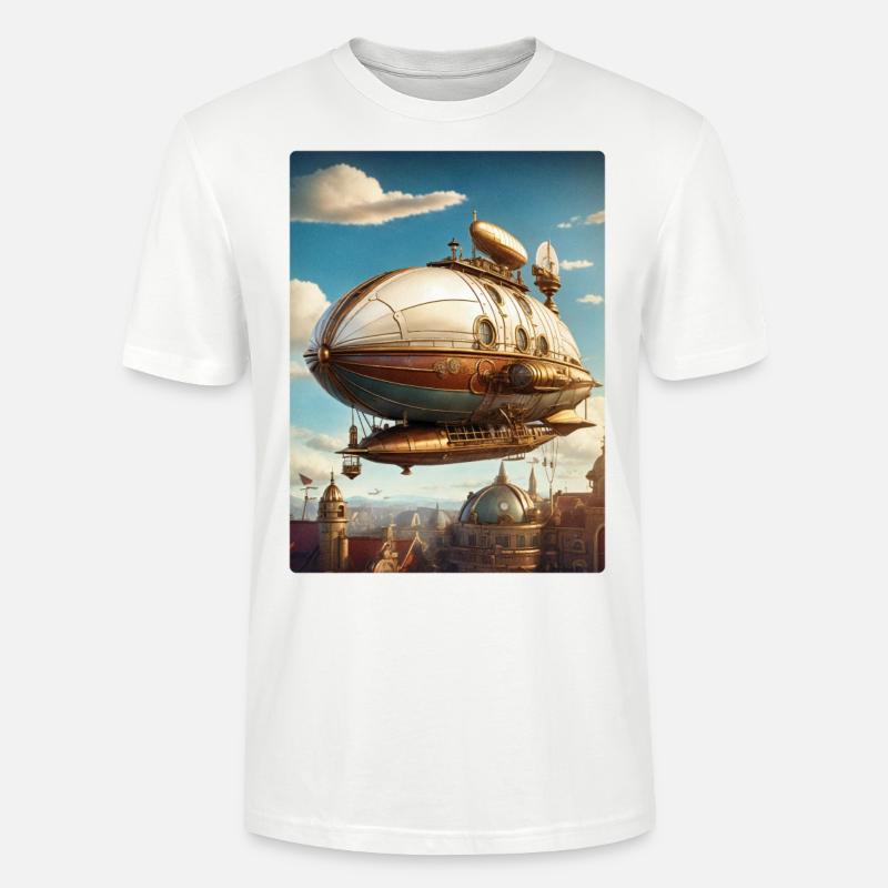 Dirigeable Steampunk 1.9 - T-shirt bio CRAFTER Stanley Stella Unisexe - blanc