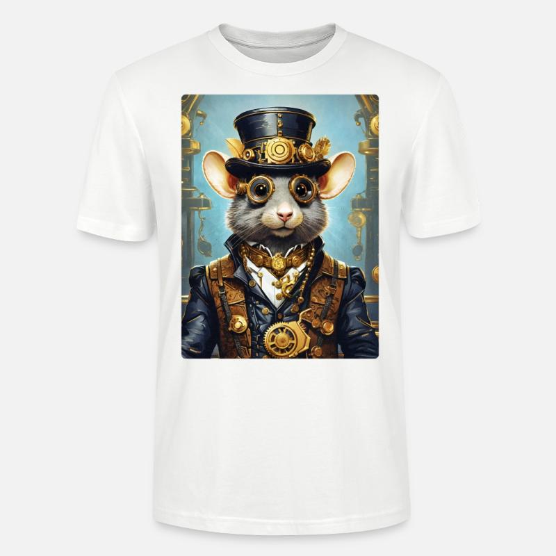 Steampunk Ratte 1.6 - Stanley/Stella Unisex Bio-T-Shirt CRAFTER - Weiß