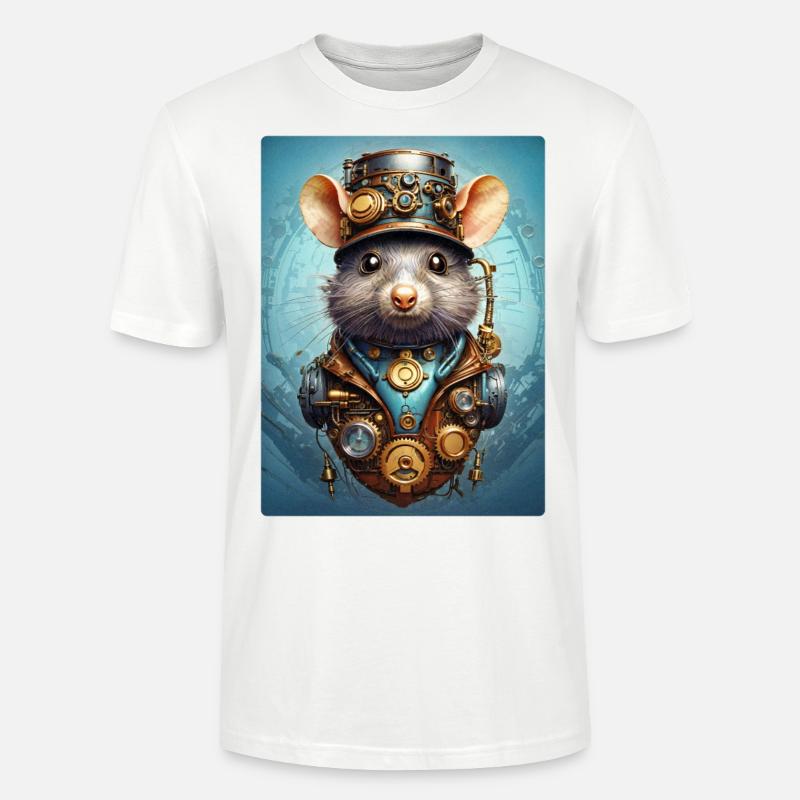 Steampunk Ratte 1.17 - Stanley/Stella Unisex Bio-T-Shirt CRAFTER - Weiß