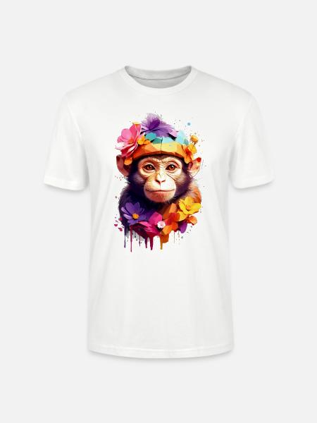 Affe Monkey V1 24 20 - Stanley/Stella Unisex Bio-T-Shirt CRAFTER - Weiß