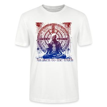 Awaken to the Truth - Stanley/Stella Unisex Bio-T-Shirt CRAFTER - Weiß - Vorne - Alina (178cm) & Michal (187cm)
