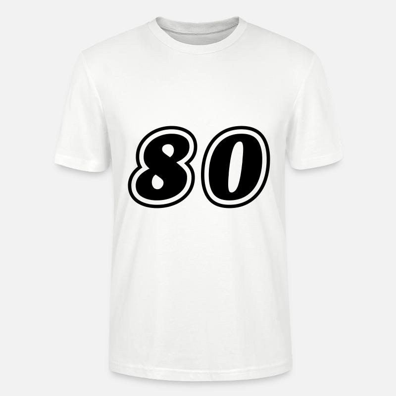 Symbole de nombre 80 - T-shirt bio CRAFTER Stanley Stella Unisexe - blanc