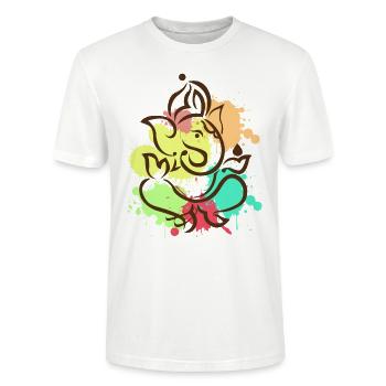 Ganesha - T-shirt bio CRAFTER Stanley Stella Unisexe - blanc - Devant - Alina (178cm) & Michal (187cm)