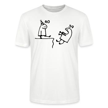 40 Jahre: Abschied Alter 39 Jahre, Happy 40. Geburtstag - Stanley/Stella Unisex Bio-T-Shirt CRAFTER - Weiß - Vorne - Alina (178cm) & Michal (187cm)