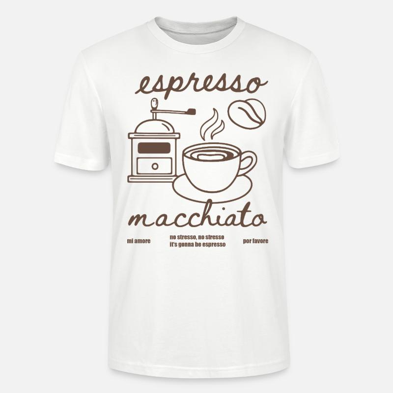 espresso macchiato - Stanley/Stella Unisex Bio-T-Shirt CRAFTER - Weiß