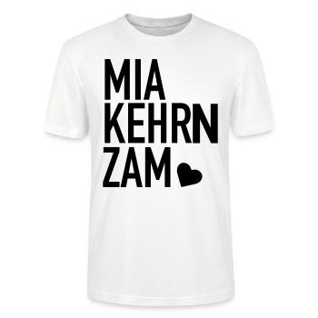 MIA KEHRN ZAM Spruch Bayern Hochzeit Polterabend - Stanley/Stella Unisex Bio-T-Shirt CRAFTER - Weiß - Vorne - Alina (178cm) & Michal (187cm)