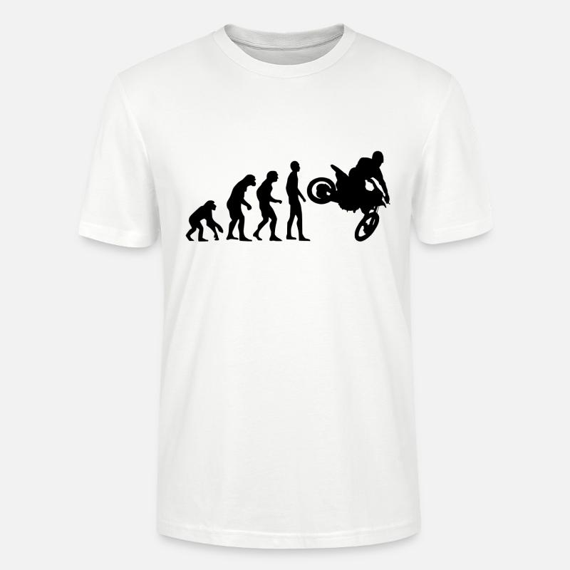 Human Evolution Motocross - Stanley/Stella Unisex Bio-T-Shirt CRAFTER - Weiß