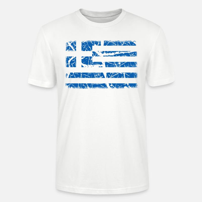 Drapeau de la Grèce - T-shirt bio CRAFTER Stanley Stella Unisexe - blanc