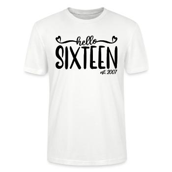 16. Geburtstag Frauen Hallo Sechzehn Est. 2007 - Stanley/Stella Unisex Bio-T-Shirt CRAFTER - Weiß - Vorne - Alina (178cm) & Michal (187cm)