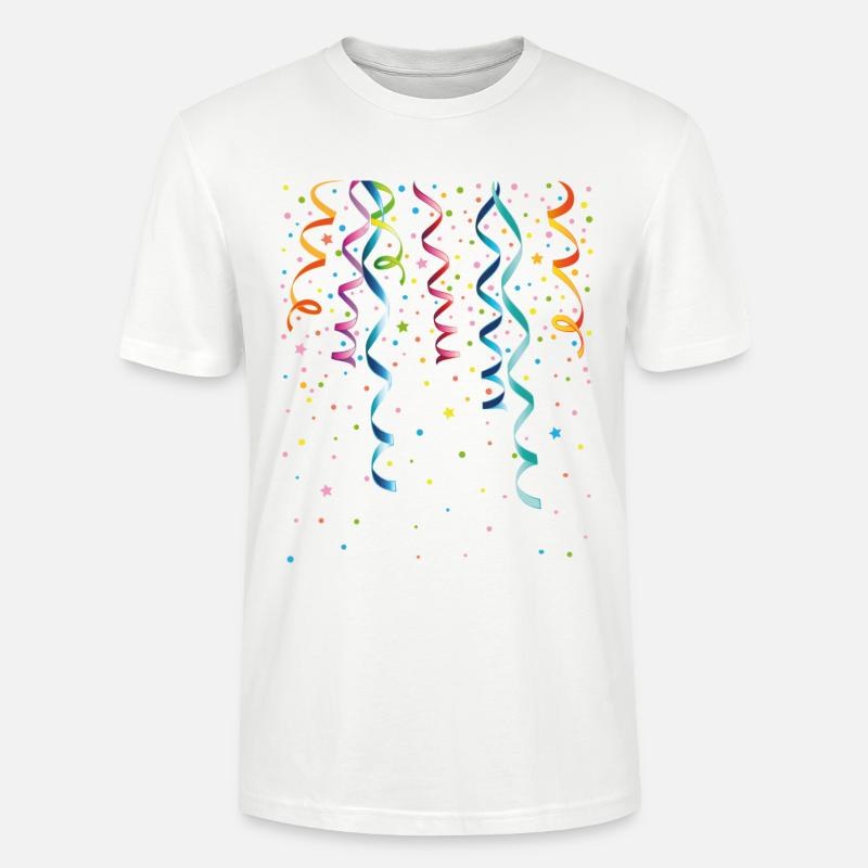 Silvester. Bunte Luftschlangen mit Konfetti. - Stanley/Stella Unisex Bio-T-Shirt CRAFTER - Weiß