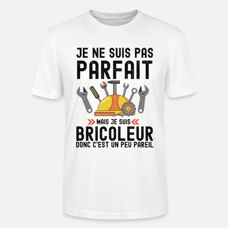 Humour Bricoleur Autodérision - T-shirt bio CRAFTER Stanley Stella Unisexe - blanc